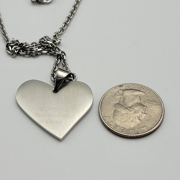 Edforce OUR LORD PRAYER Heart Pendant Necklace Stainless Steel 24" Lobster Clasp - Picture 9 of 9